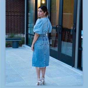 Mid length PAIGE denim jean skirt